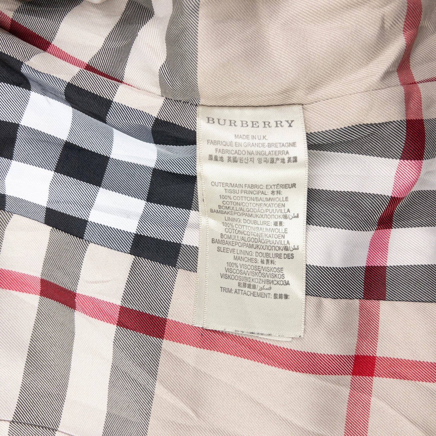 Vintage Burberry Nova Check Lined Belted Trench Coat Womens Size S | Small, Beige