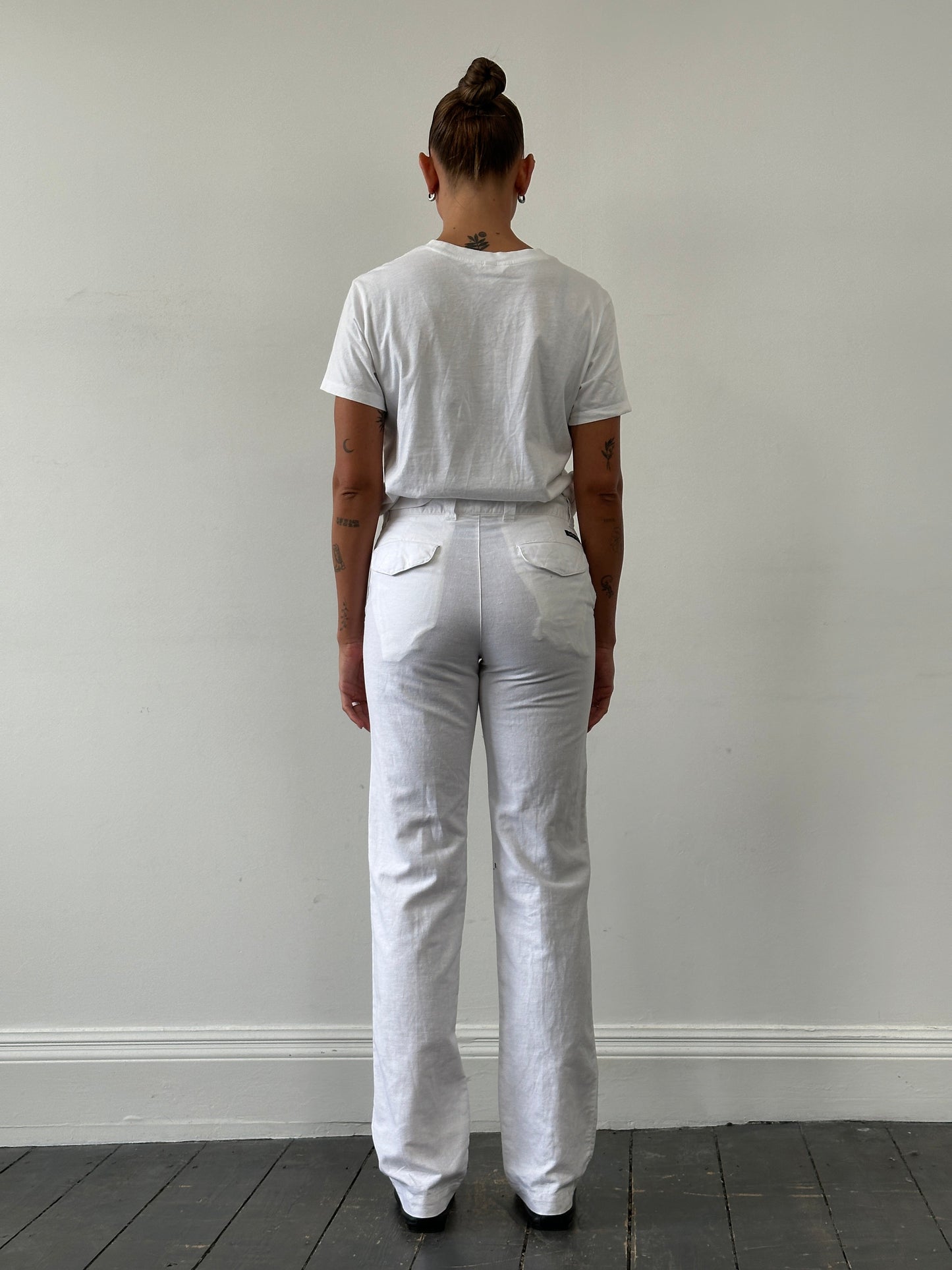 Marlboro Classics Linen Cotton Straight Leg High Waisted Trousers - W28