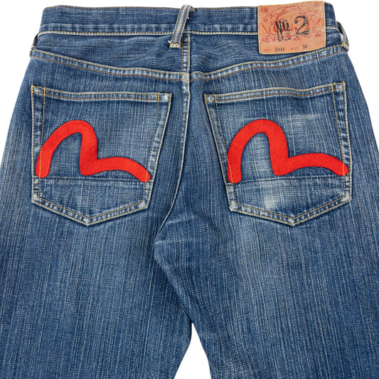 Vintage 2000s Evisu Double Gull Embroidered Japanese Denim Jeans Size W29 | W29, Blue