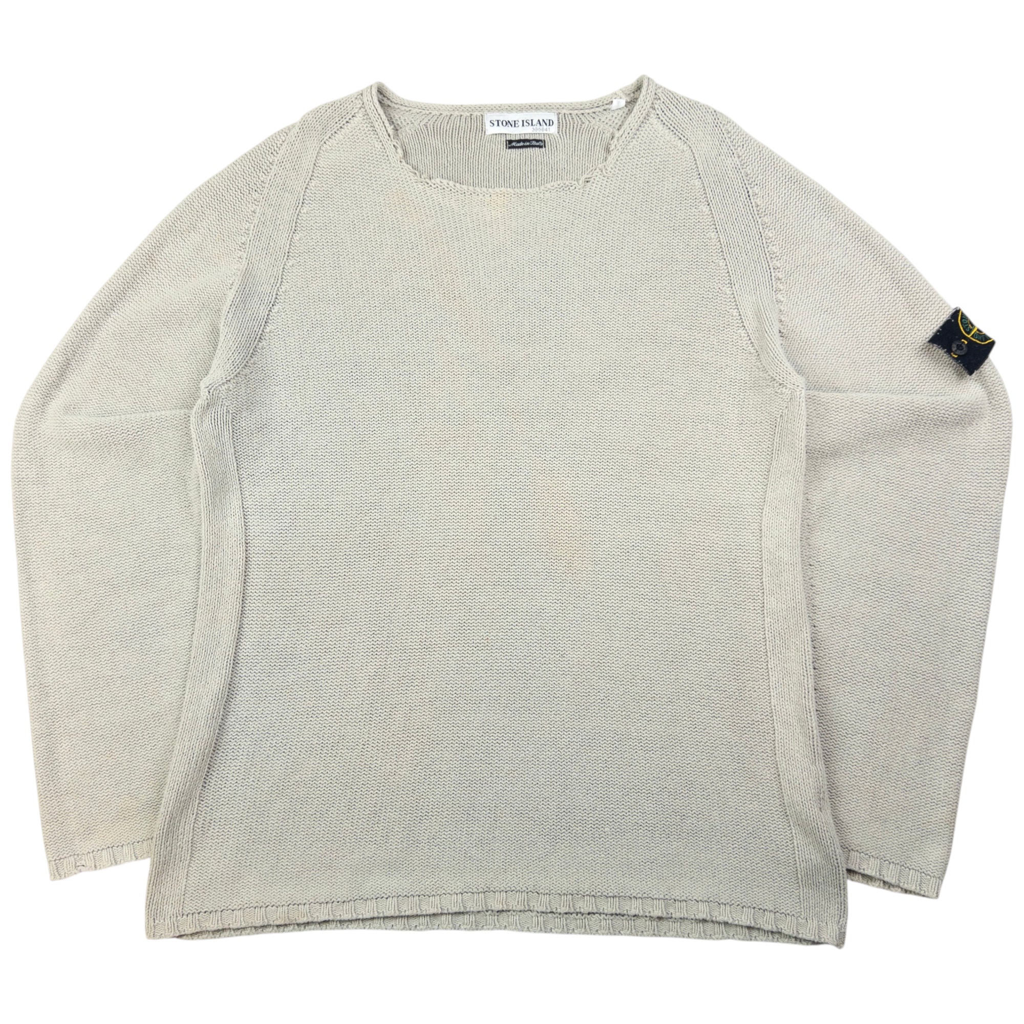 トップス 1997AW stone  knitwear Stone Island Brown AW98 Chenille Knit Scoop Neck Green Edge