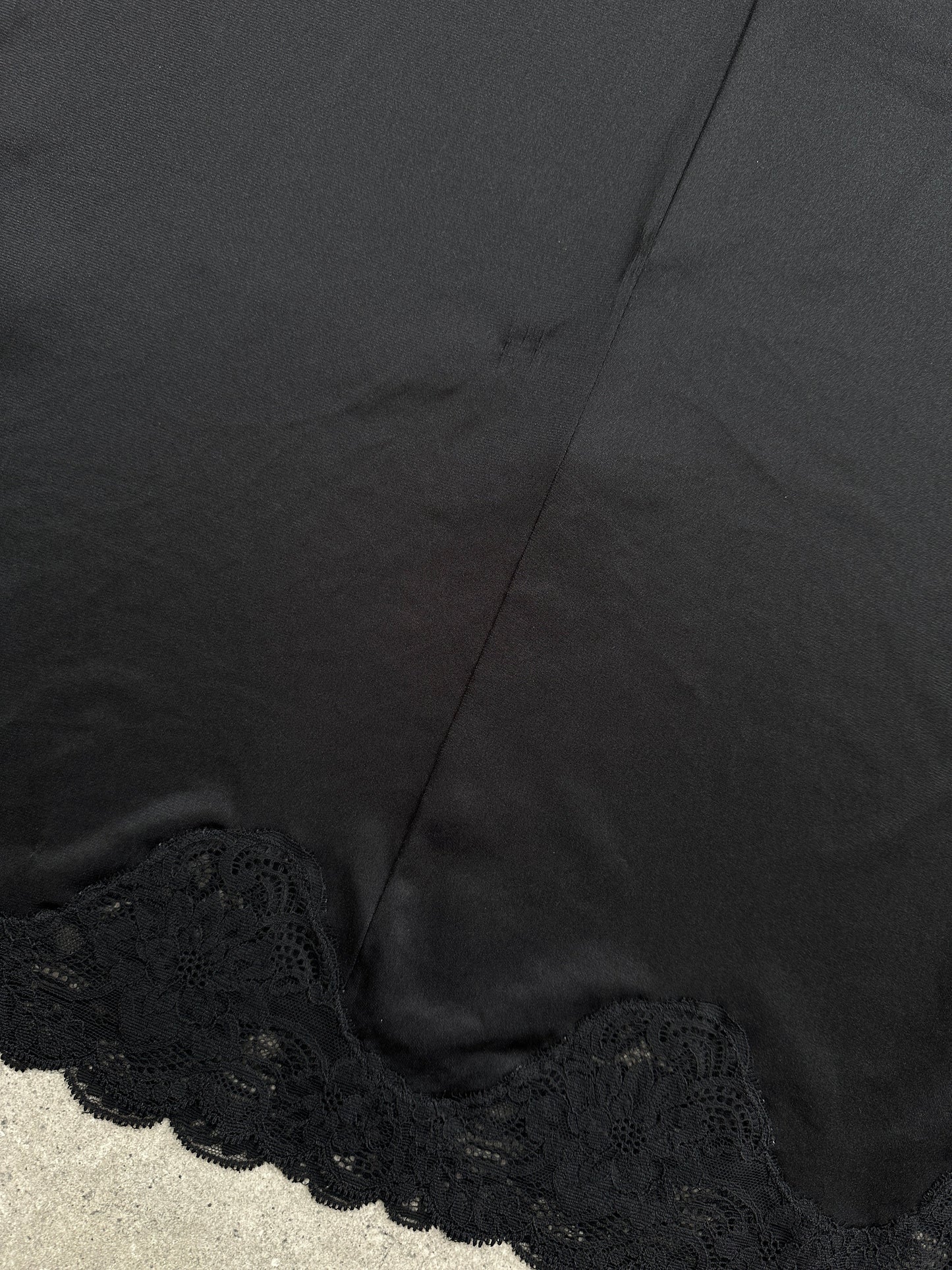 Vintage 2000s Lace Side Split Mini Slip Dress - S