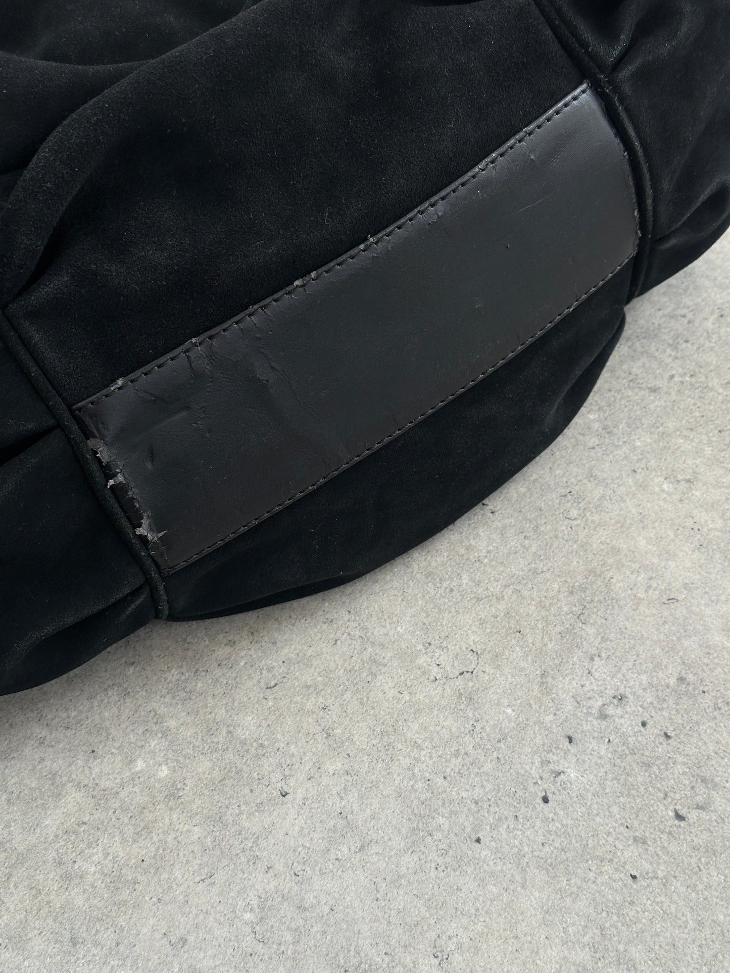 Armani Jeans Suede Ruched Shoulder Bag