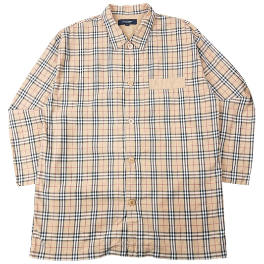 Vintage 2000s Burberry Nova Check Long Sleeve Button Up Shirt Size M | Medium, Beige