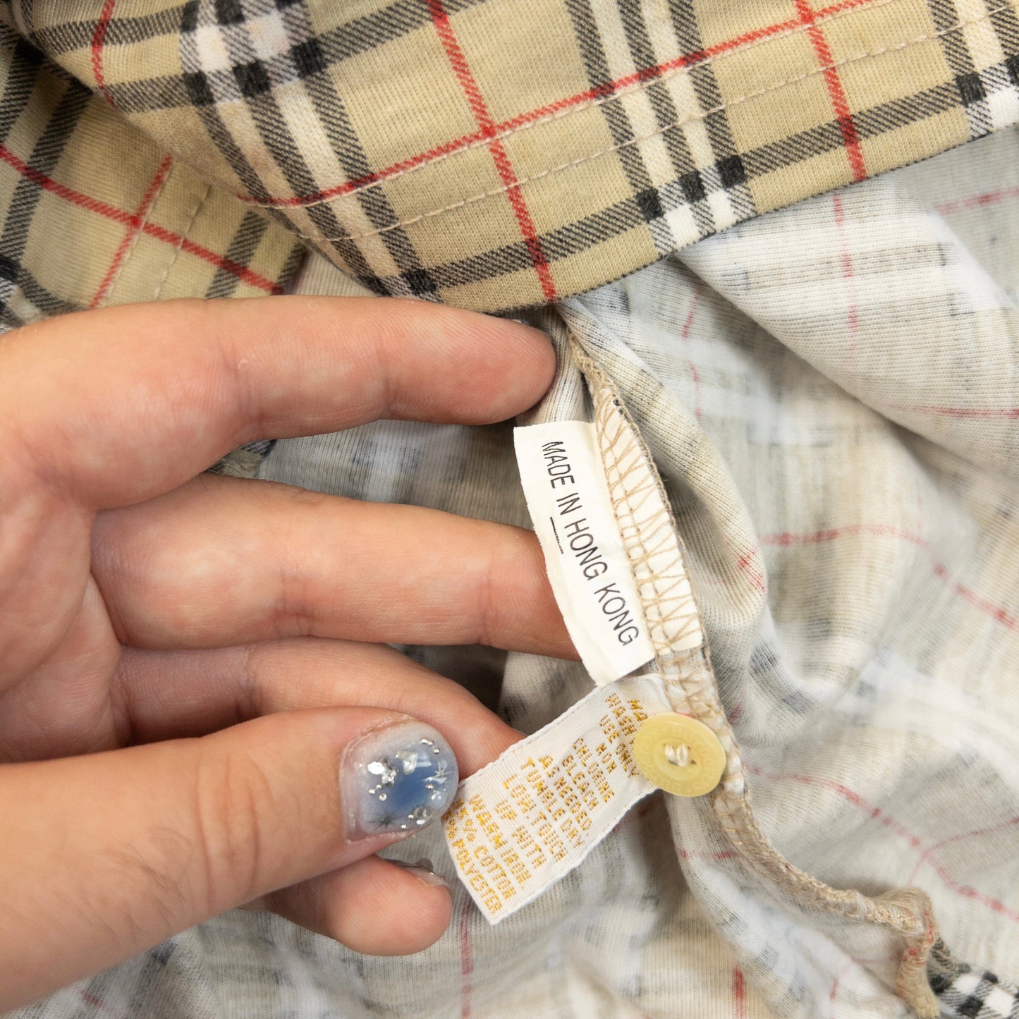 Vintage 90s Burberry Nova Check Polo Shirt Womens Size L | Large, Beige