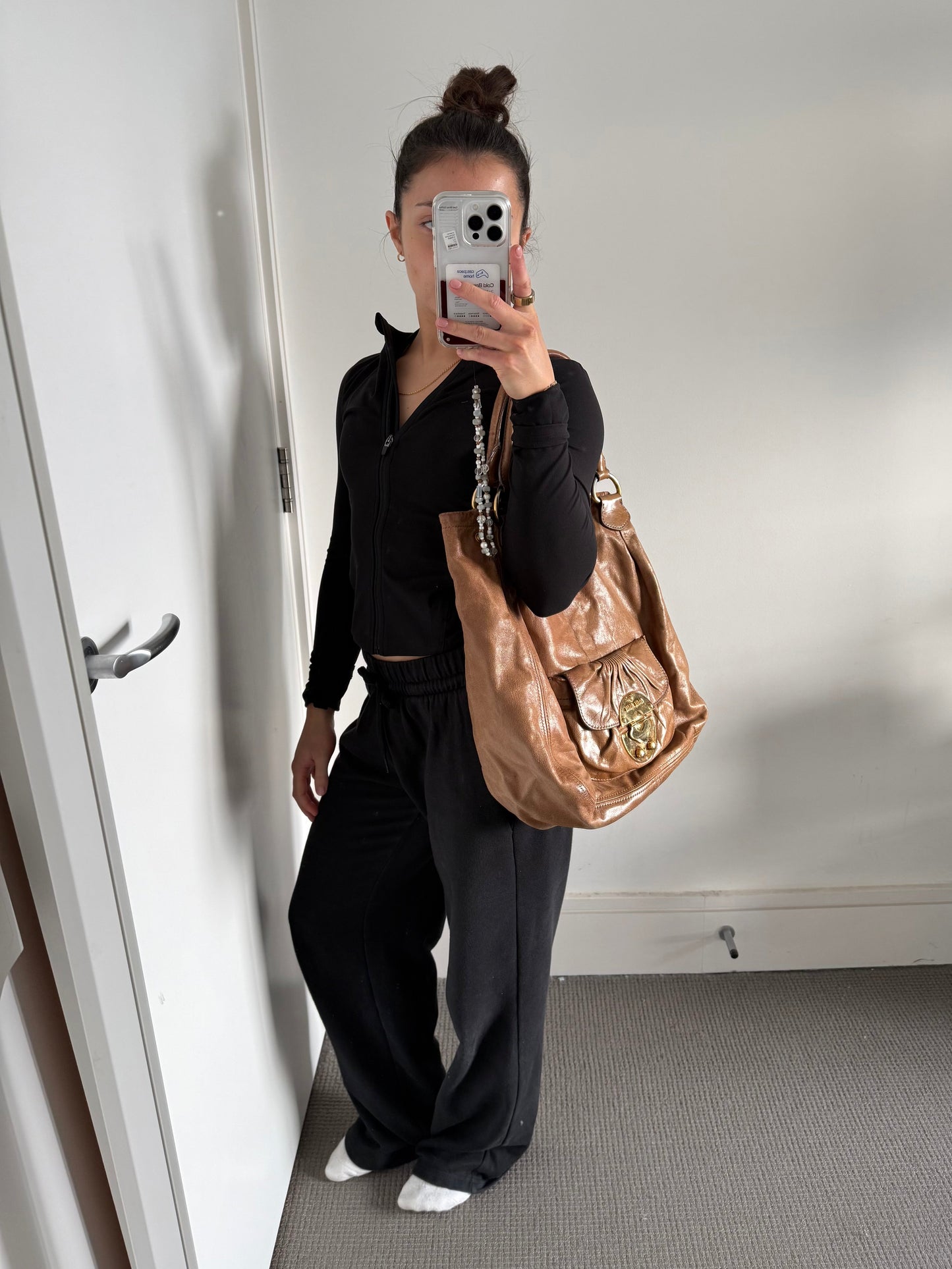 2010s Miu Miu Vitello Leather Handbag | O/S, Brown
