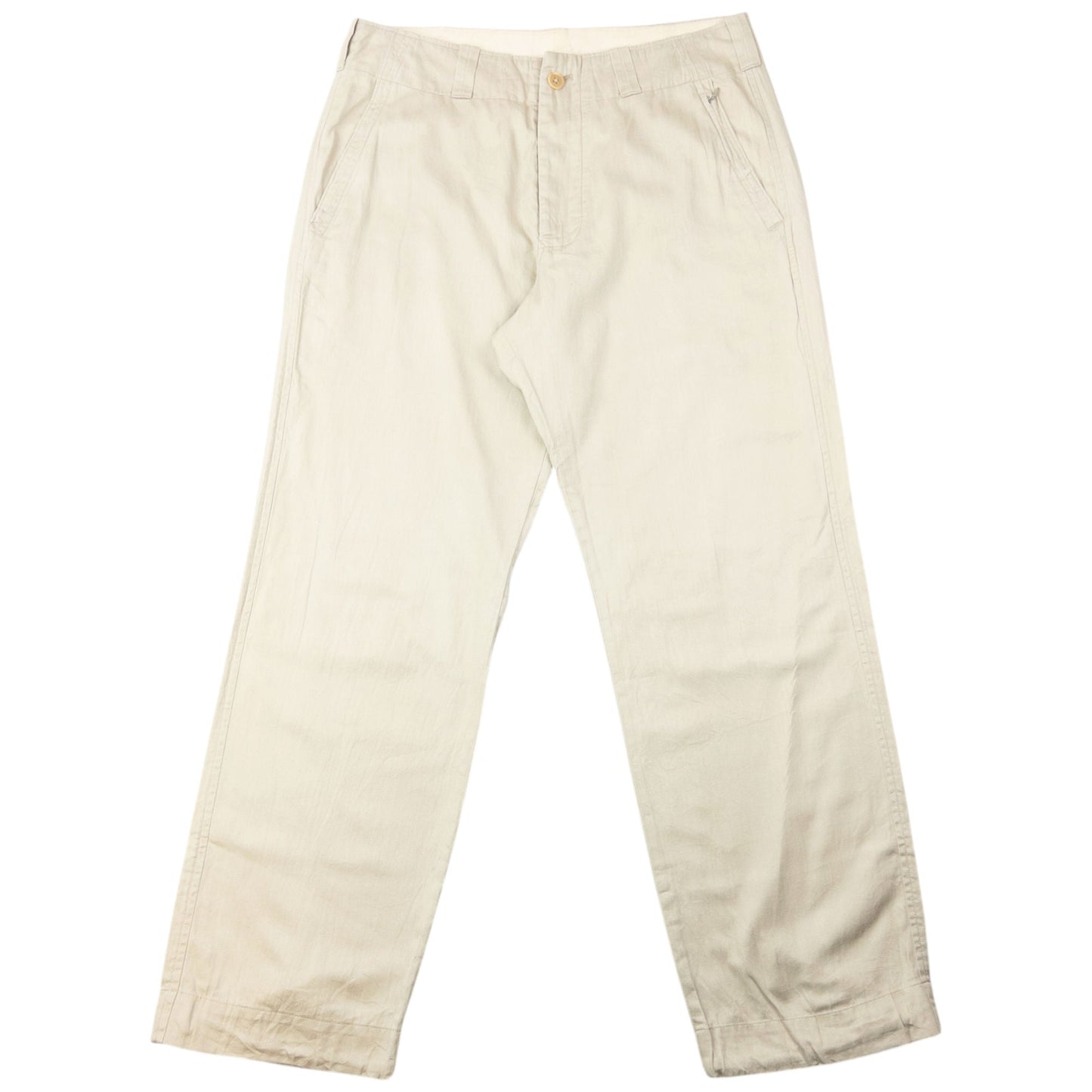 Vintage 2000s Yohji Yamamoto Linen Trousers Size W34 | W34, Cream