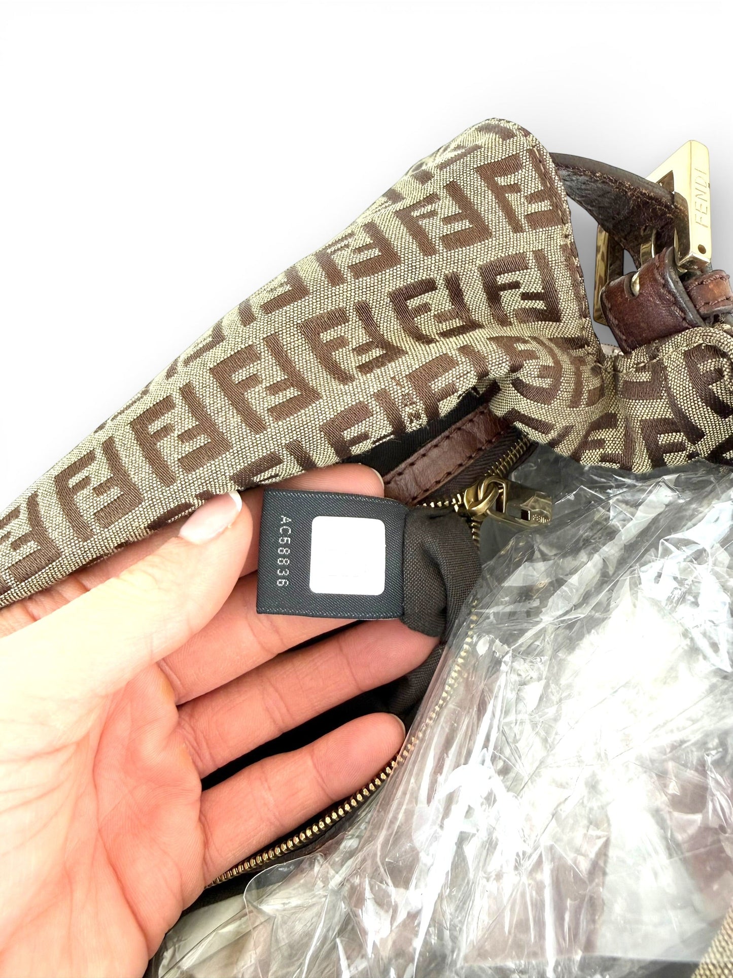 Vintage 90s Fendi Zucca Mamma Baguette Shoulder Bag | O/S, Brown