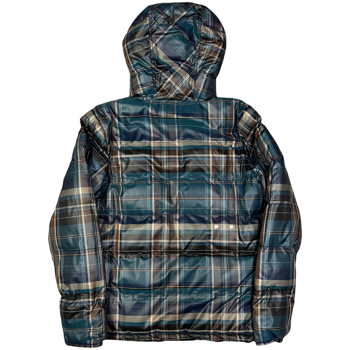 Takeo Kikuchi Plaid Puffer Jacket In Blue ( XL )