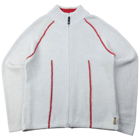 Vintage 2000s Armani Jeans Zip Up Jumper Size M | Medium, Grey