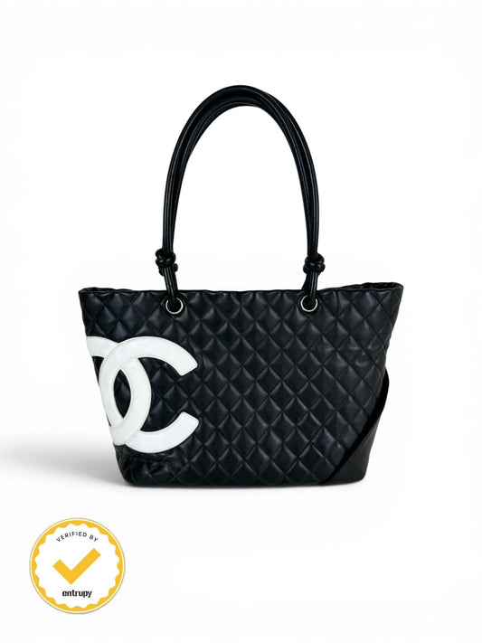 2000s Chanel Cambon B&W Tote Bag | O/S, Multicoloured
