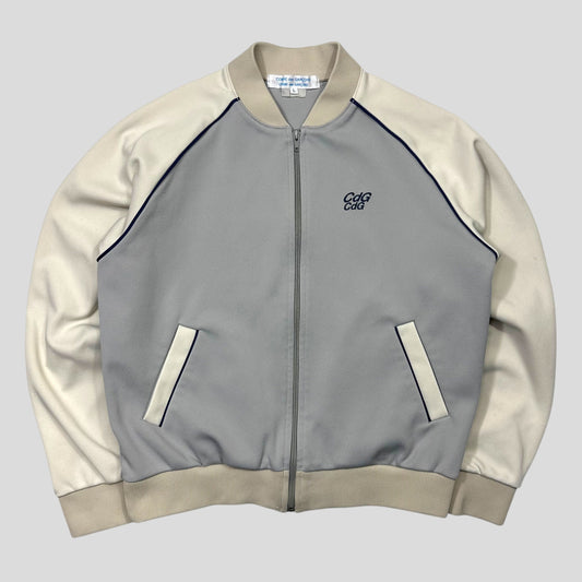 CDG 00’s Comme Comme Logo Bomber Bi-colour Track Jacket - L (S) | Small, Multicoloured