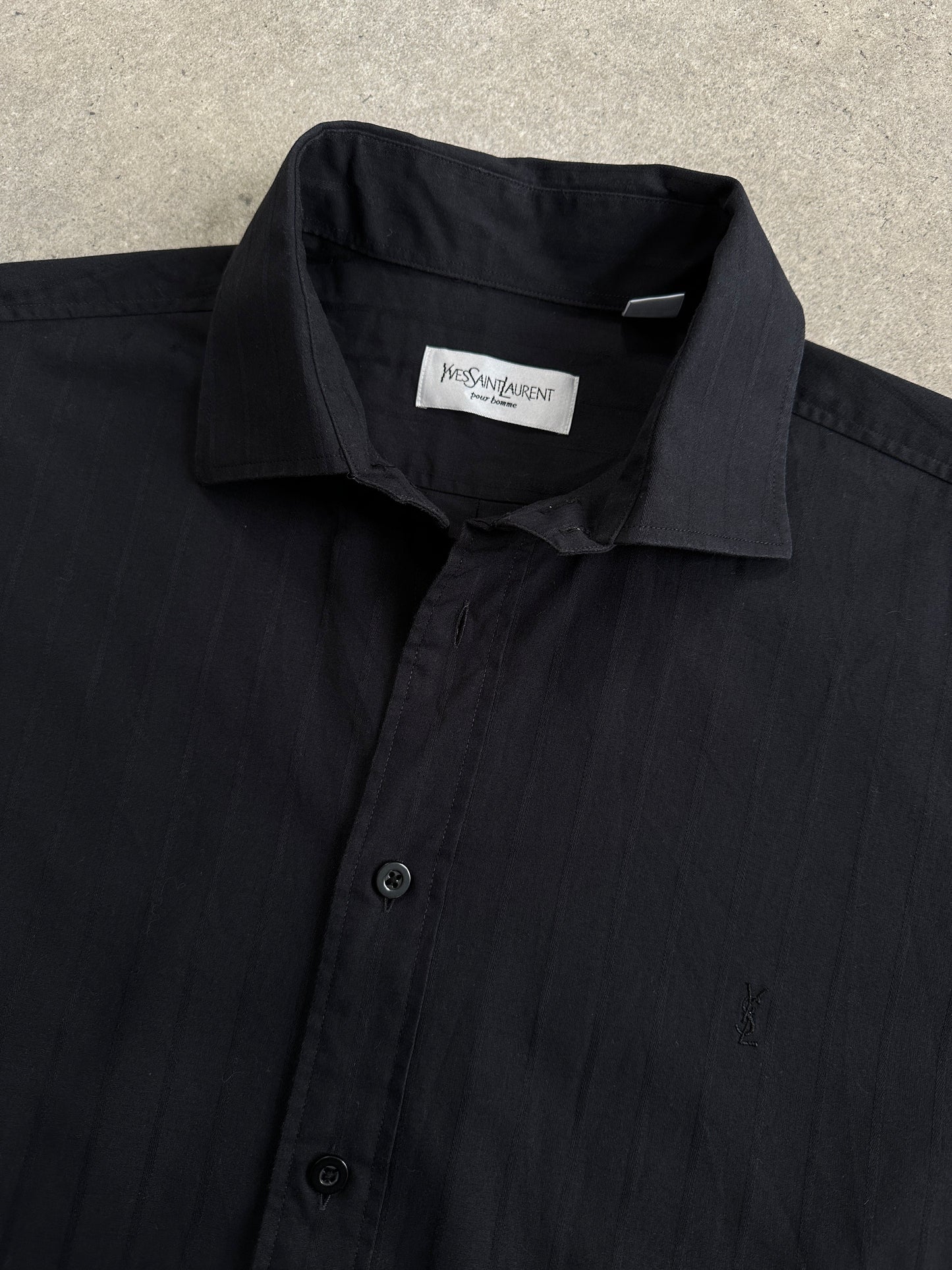 Yves Saint Laurent Pour Homme 1990s Cotton Striped Shirt - L-XL