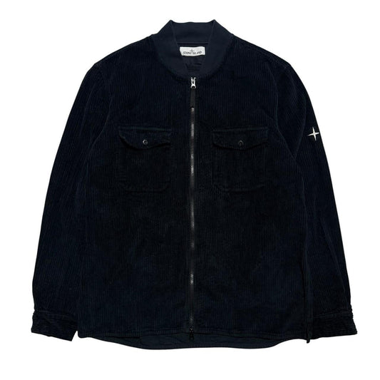 Stone Island Navy Heavy Corduroy Zip Up | XL, Navy