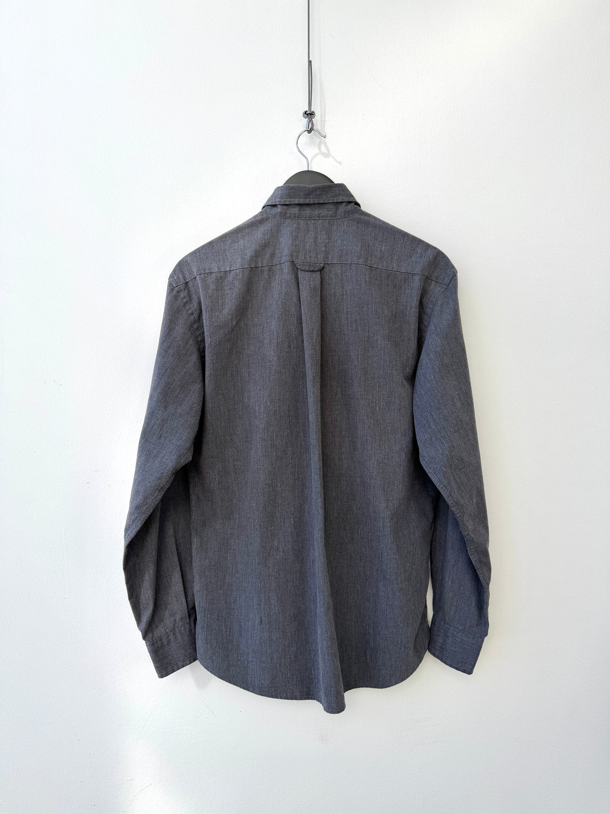 Armani Jeans 90s Drape Shirt | Large, Dark Grey