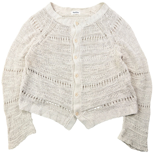 Vintage 90s Plantation By Issey Miyake Loose Knit Cardigan Womens Size S | Small, Beige