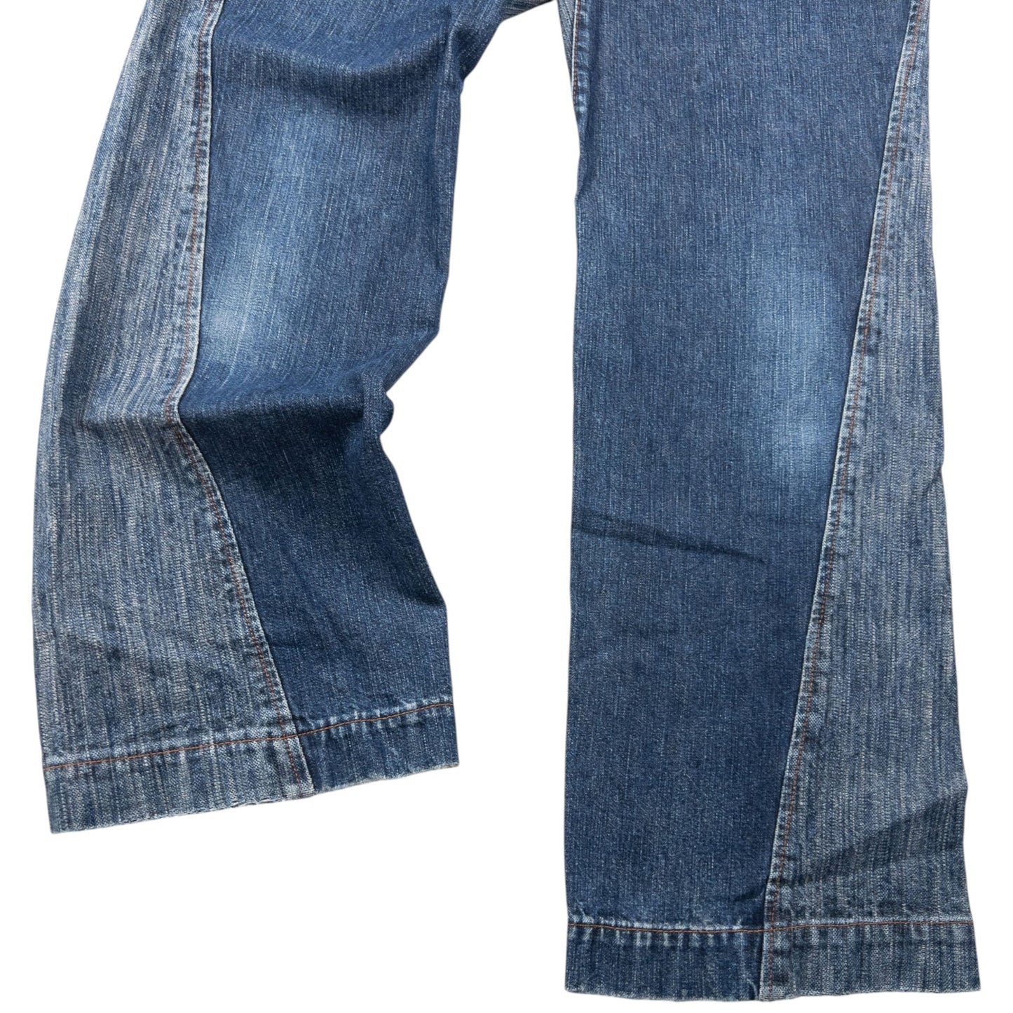 Vintage 90s Plantation By Issey Miyake Contrast Denim Jeans Size W29 | W29, Blue