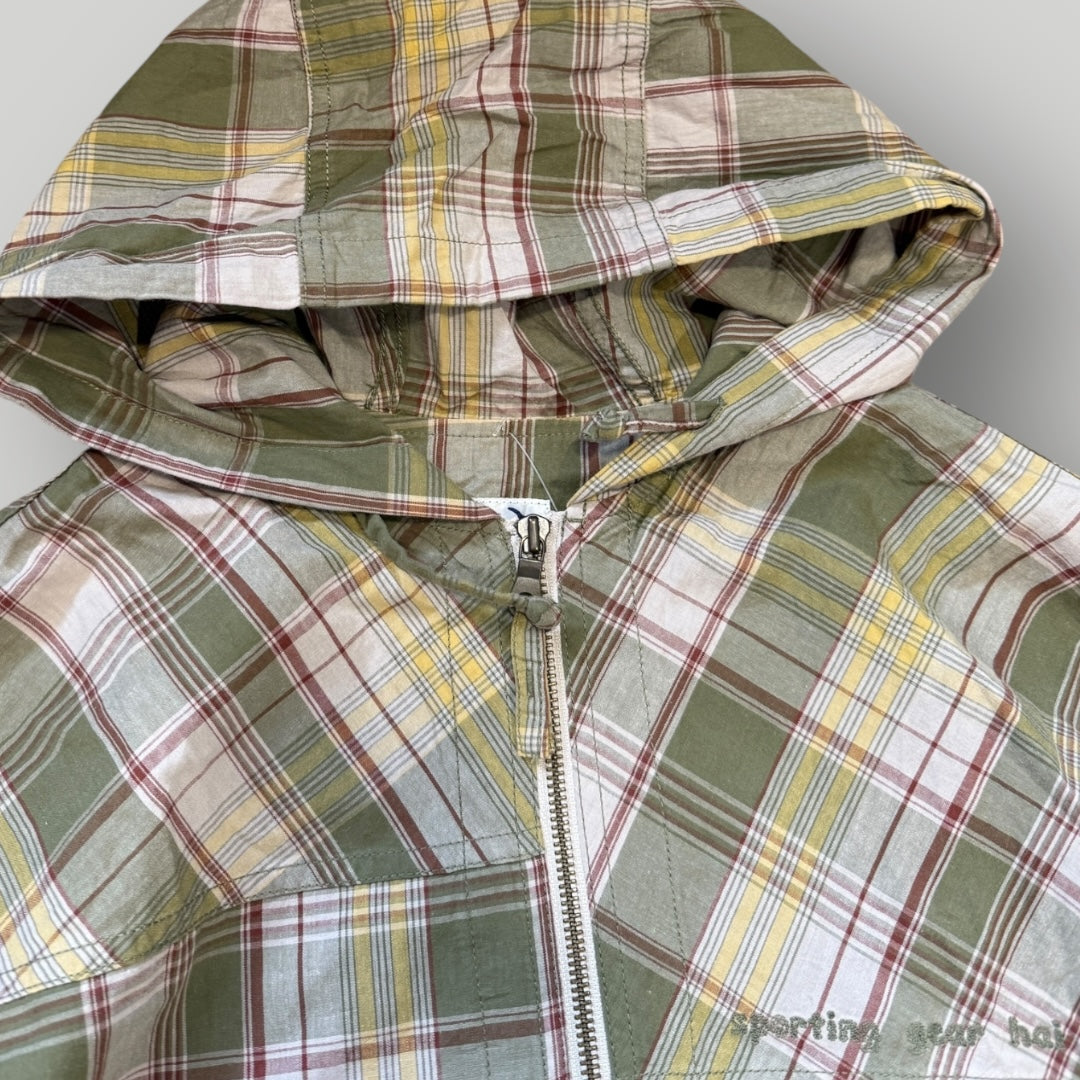 Hai Sporting Gear by Issey Miyake Plaid Check Zip Up Cotton Jacket M