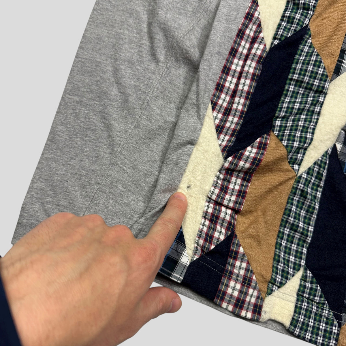 Comme Des Garçons Homme 00’s Reconstructed Plaid Longsleeve - S | Medium, Grey