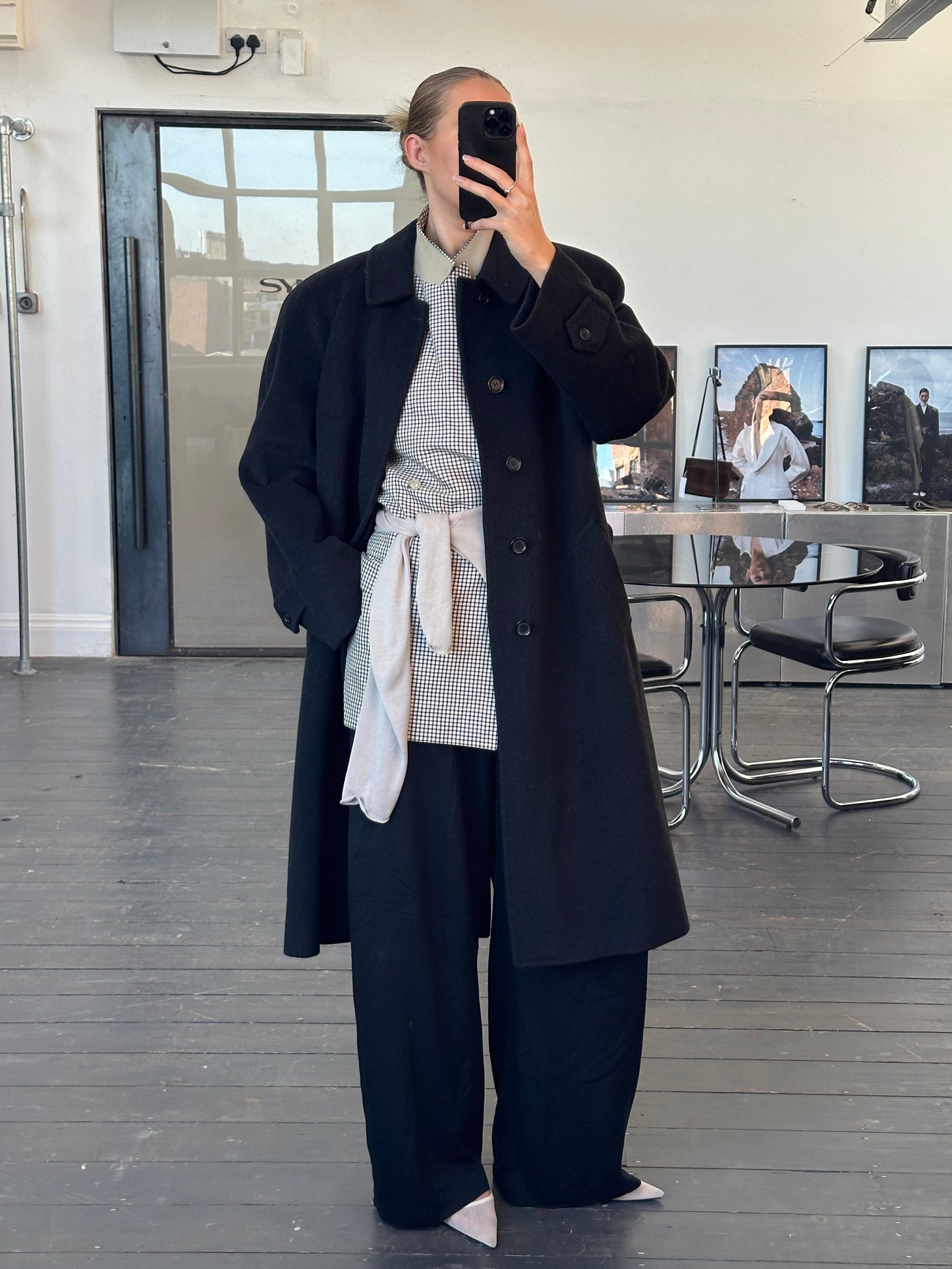 Italian Vintage 1980s Wool Belted Coat - XL