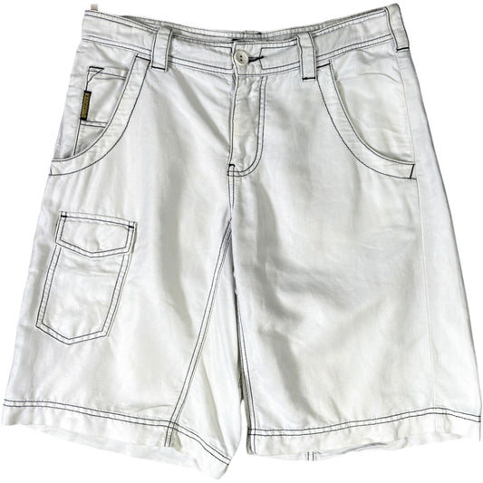 Armani Jeans 00’s Contrast Stitch Linen Hemp Shorts W32 | W32, Multicoloured