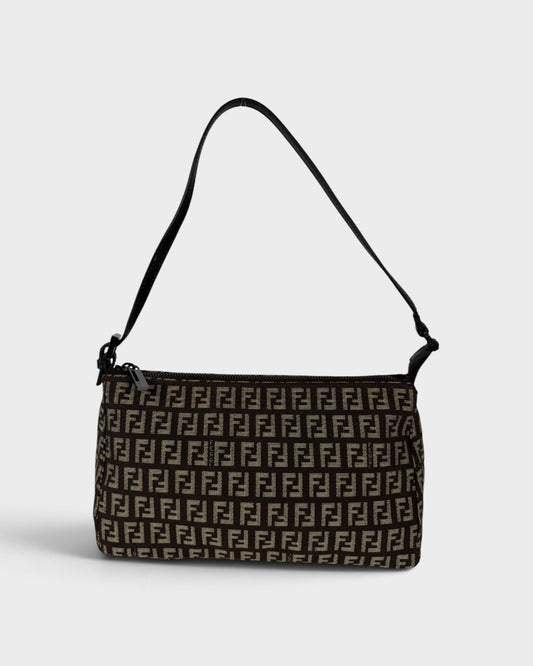 90s Fendi Zucca Brown Shoulder Bag | O/S, Multicoloured