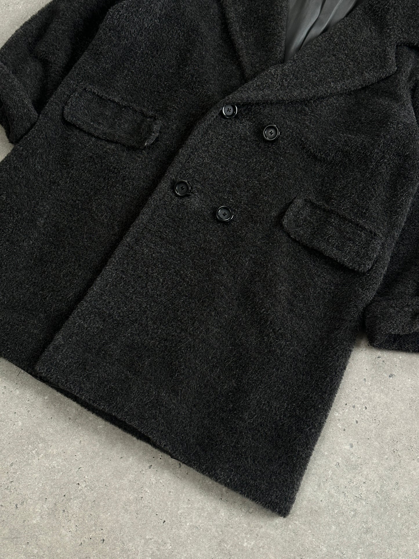 Max Mara 1990s Alpaca Wool Double Breasted Coat - XL