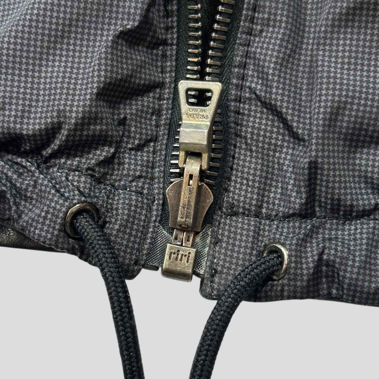 Prada Sport 2010 Reversible Leather + Micro Check Nylon Jacket - IT52