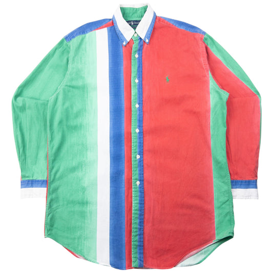Vintage 90s Ralph Lauren Striped Long Sleeve Button Up Shirt Size L
