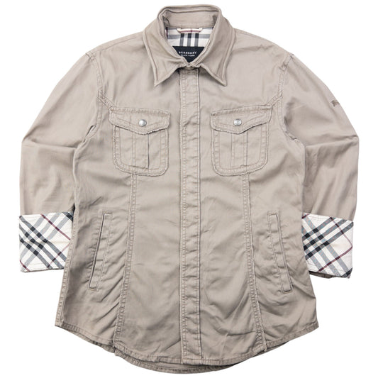 Vintage Burberry Black Label Nova Check Cuff Jacket Womens Size M