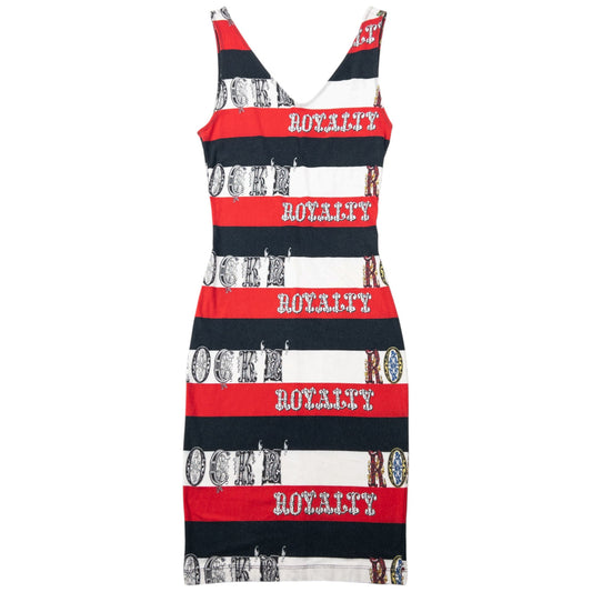 Vintage 90s Versace Jeans Couture Rock Royalty Striped Dress Womens Size S | Small, Multi