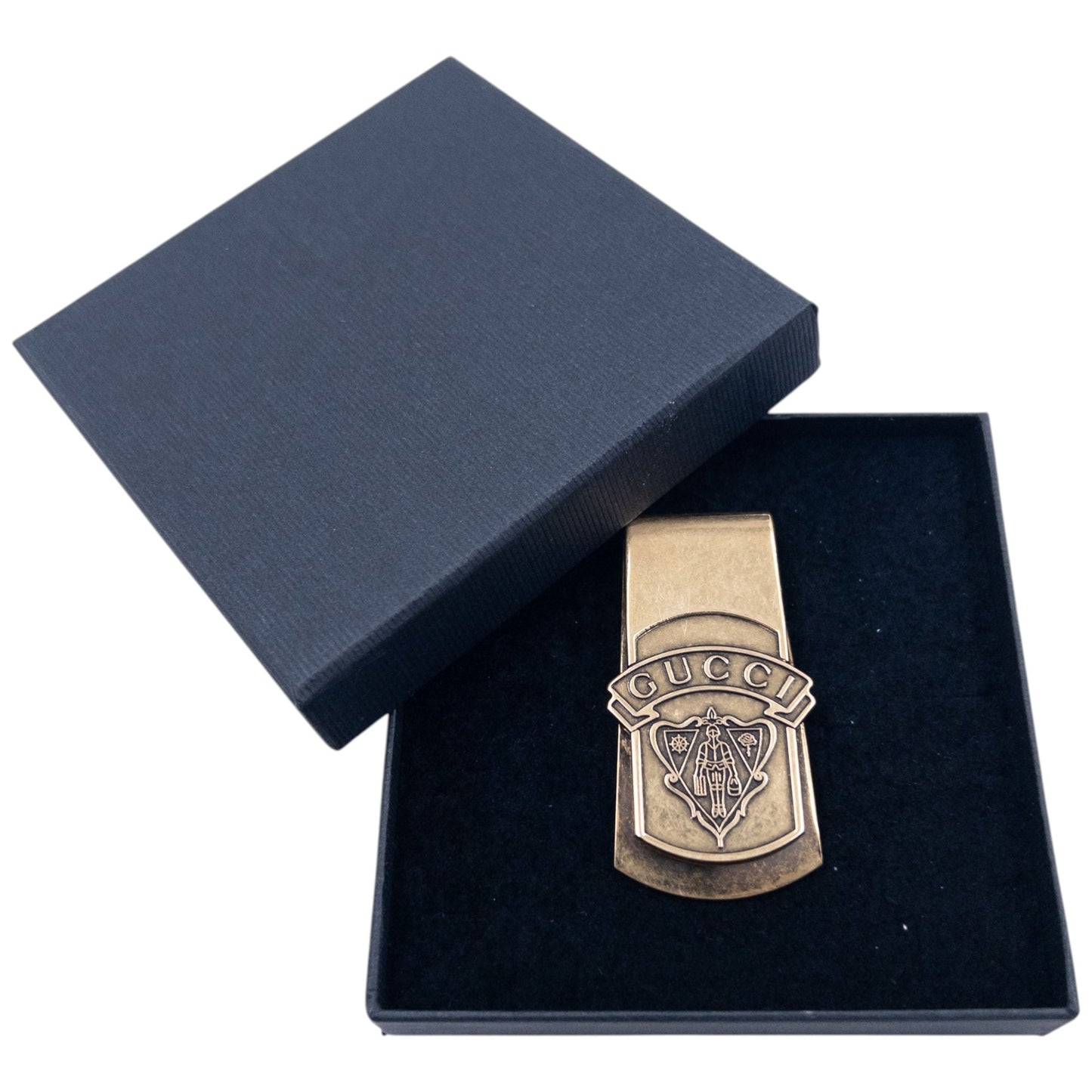 Vintage 2000s Gucci Gold Embossed Money Clip | O/S, Gold