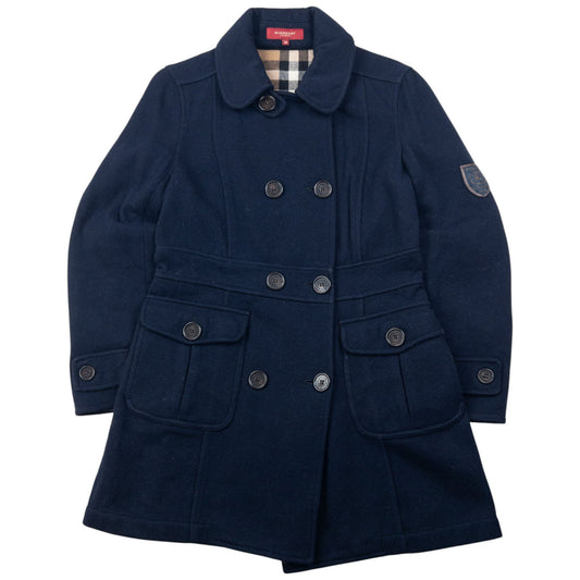 Vintage 2000s Burberry Nova Check Lined Wool Peacoat Jacket Womens Size M