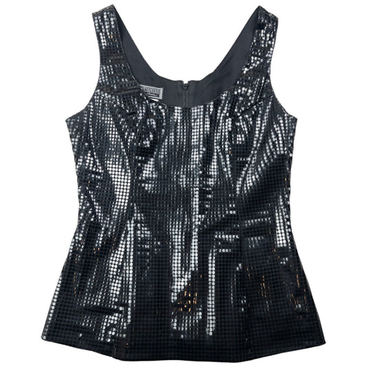 Vintage 2000s Gianni Versace Versus Sparkle Vest Top Womens Size M | Medium, Black