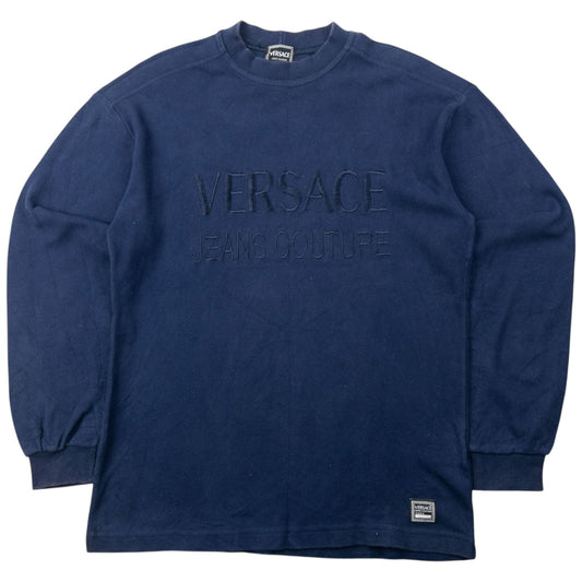 Vintage 2000s Versace Jeans Couture Embroidered Sweatshirt Size S | Small, Navy