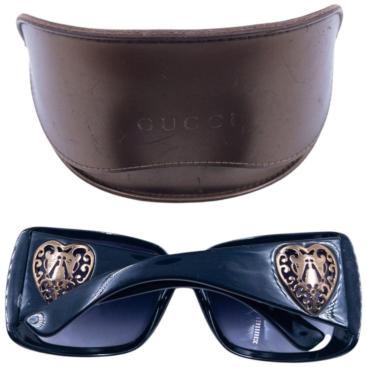 Vintage 2000s Gucci Heart Cut-Out Sunglasses | O/S, Multicoloured
