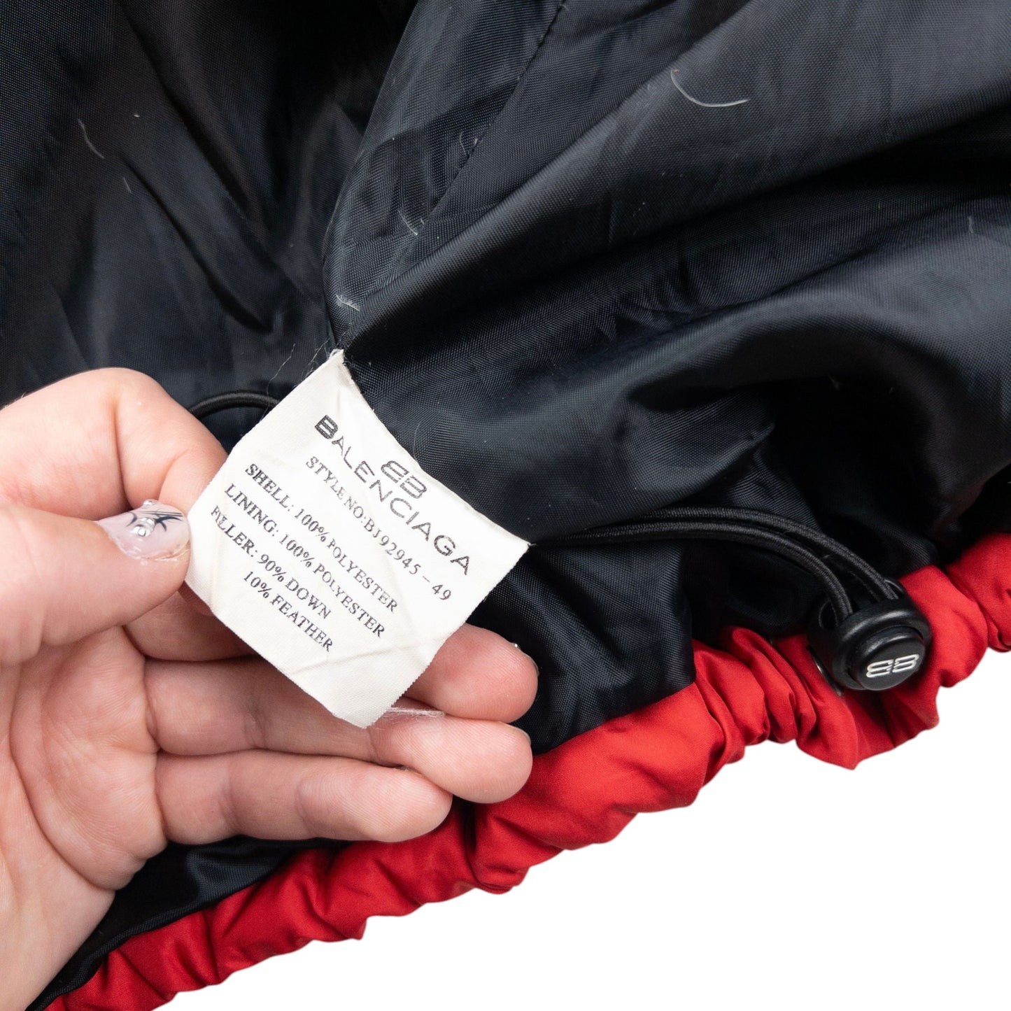 Vintage 90s Balenciaga Zip Up Puffer Jacket Size L | Large, Red