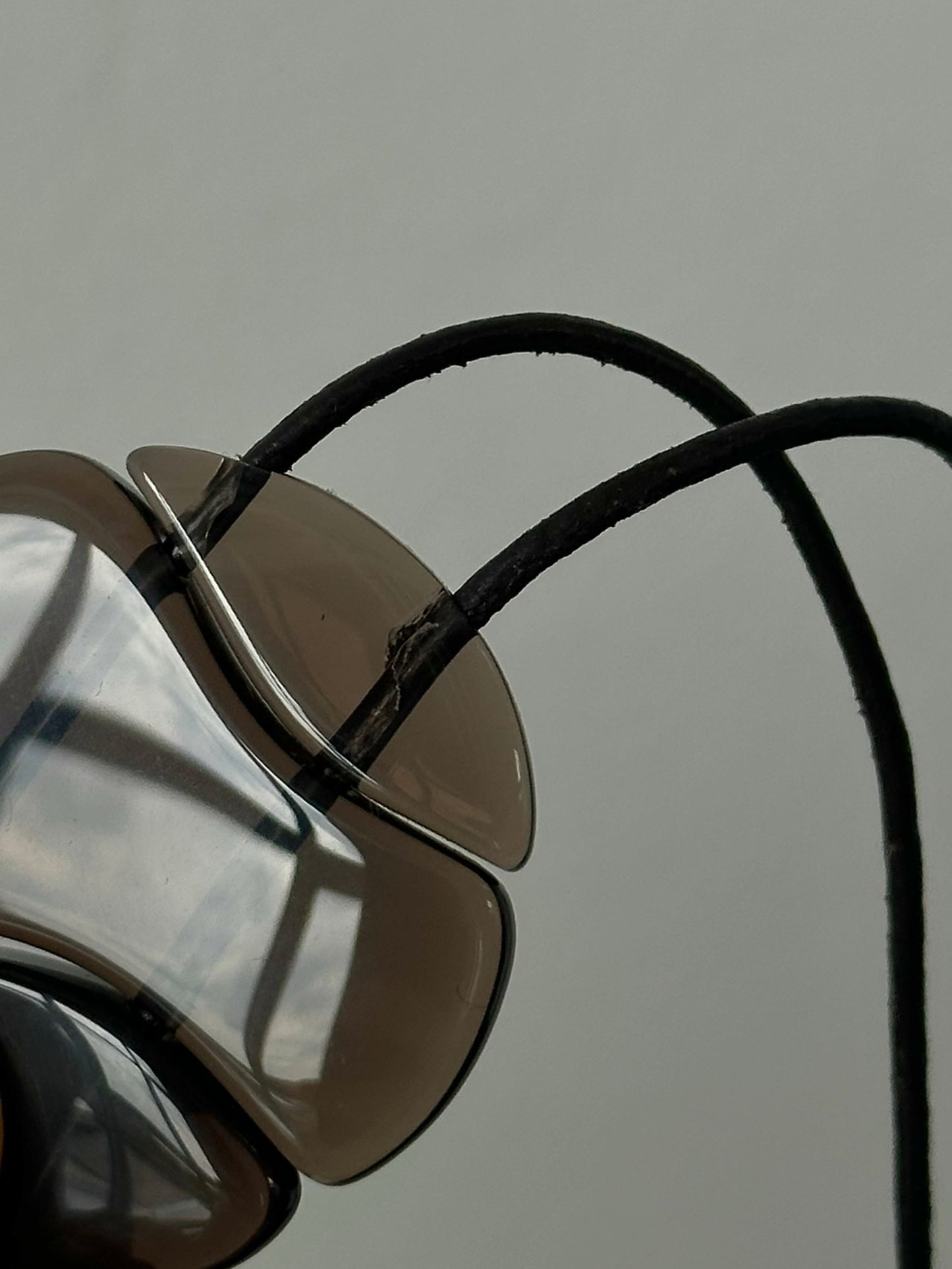 Emporio Armani 2000s Glass Pendant Leather Necklace