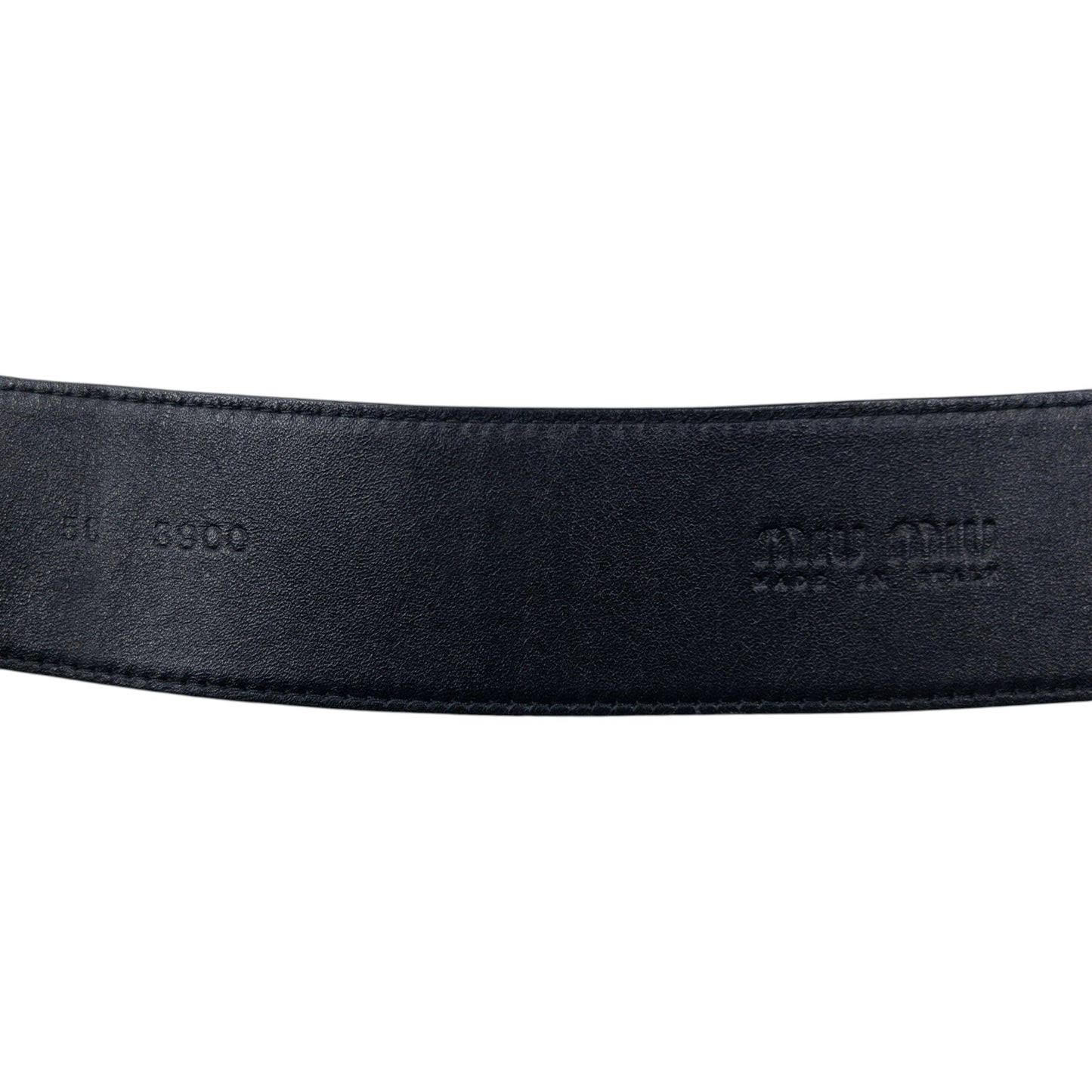 Vintage 2000s Miu Miu Metallic Leather Belt Size W26 | O/S, Grey