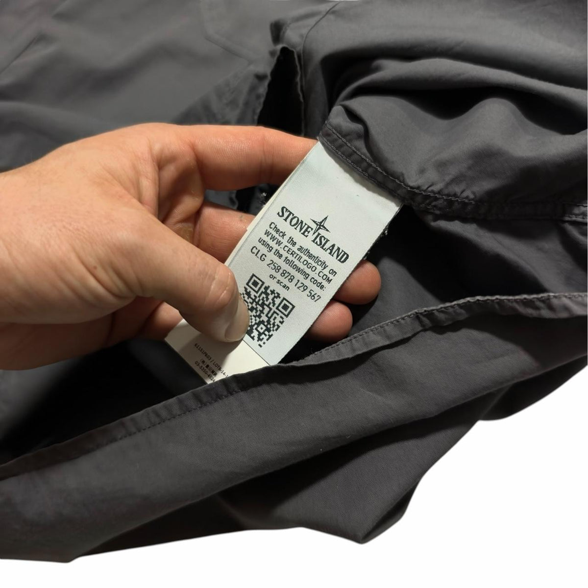 Stone Island Button Up Shirt | Large, Charcoal