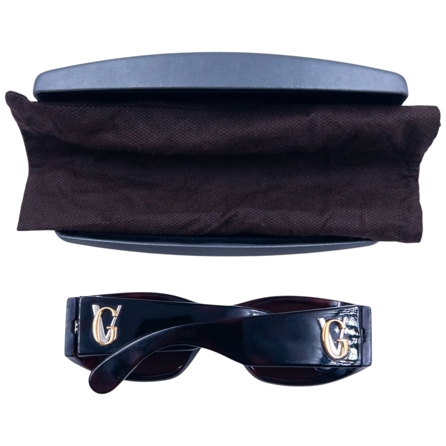 Vintage 90s Gianni Versace Tortoise Shell Sunglasses | O/S, Brown