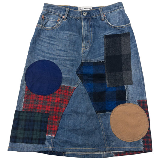 2015 Junya Watanabe X Comme Des Garçons Denim Patchwork Skirt Womens Size W28