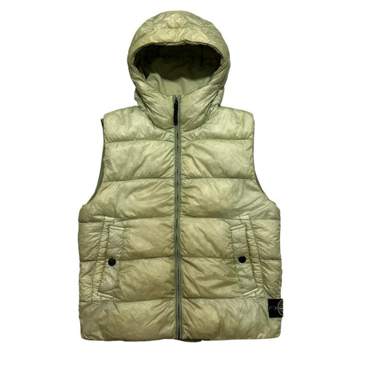 Stone Island Garment Dyed Down Gilet | Large, Light Green