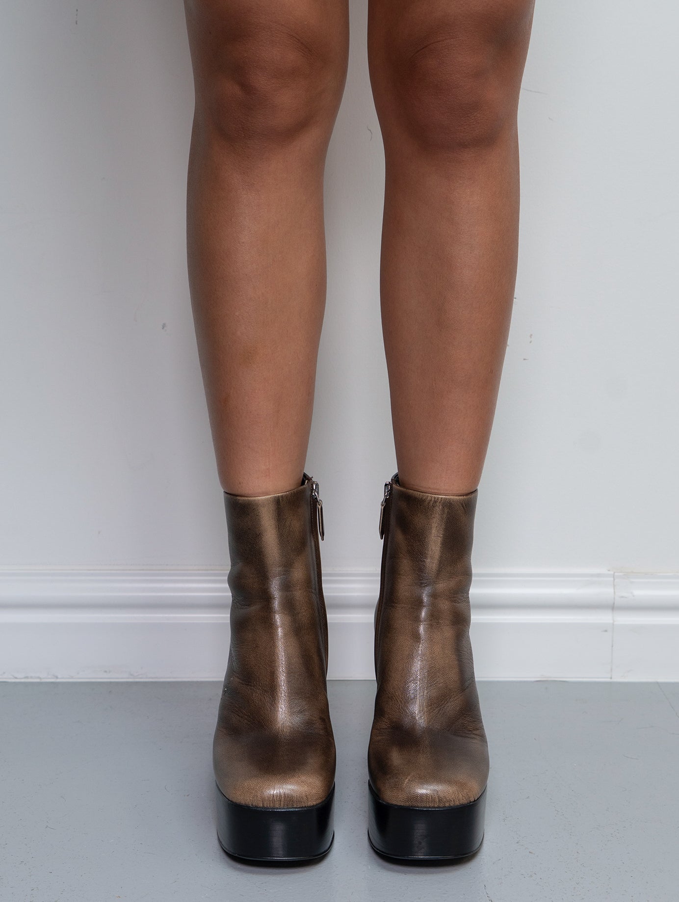 MIU MIU PLATFORM BOOTS (EU 38.5) | DEFAULT TITLE, Brown