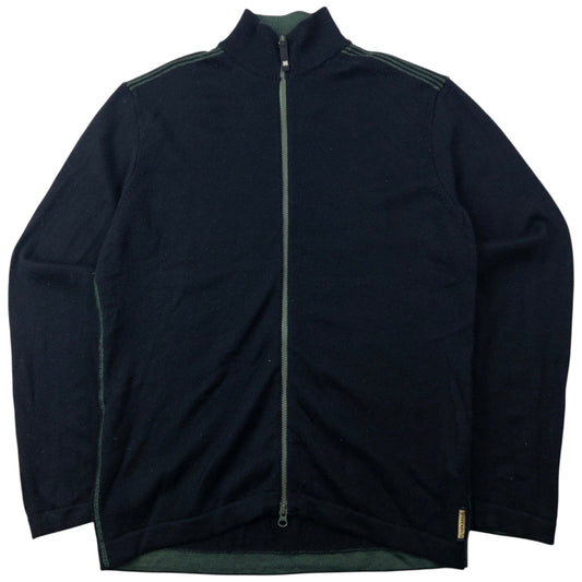 Vintage 2000s Armani Jeans Zip Up Wool Jumper Size M | Medium, Black