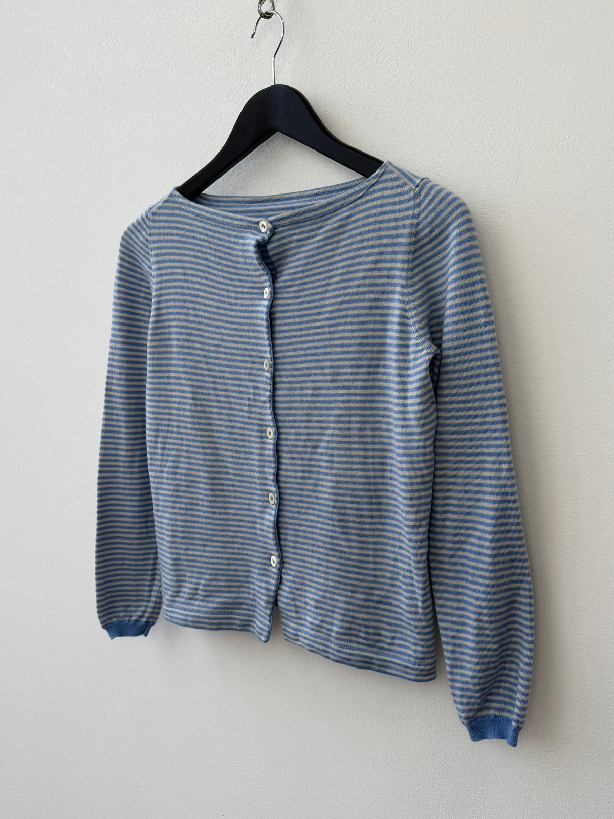 Prada Stripe Button-Up Cardigan | Small, Blue