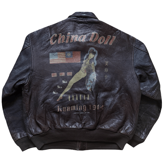 Avirex 'China Doll' 1987 A2 Leather Flight Jacket - XL | XL, Red