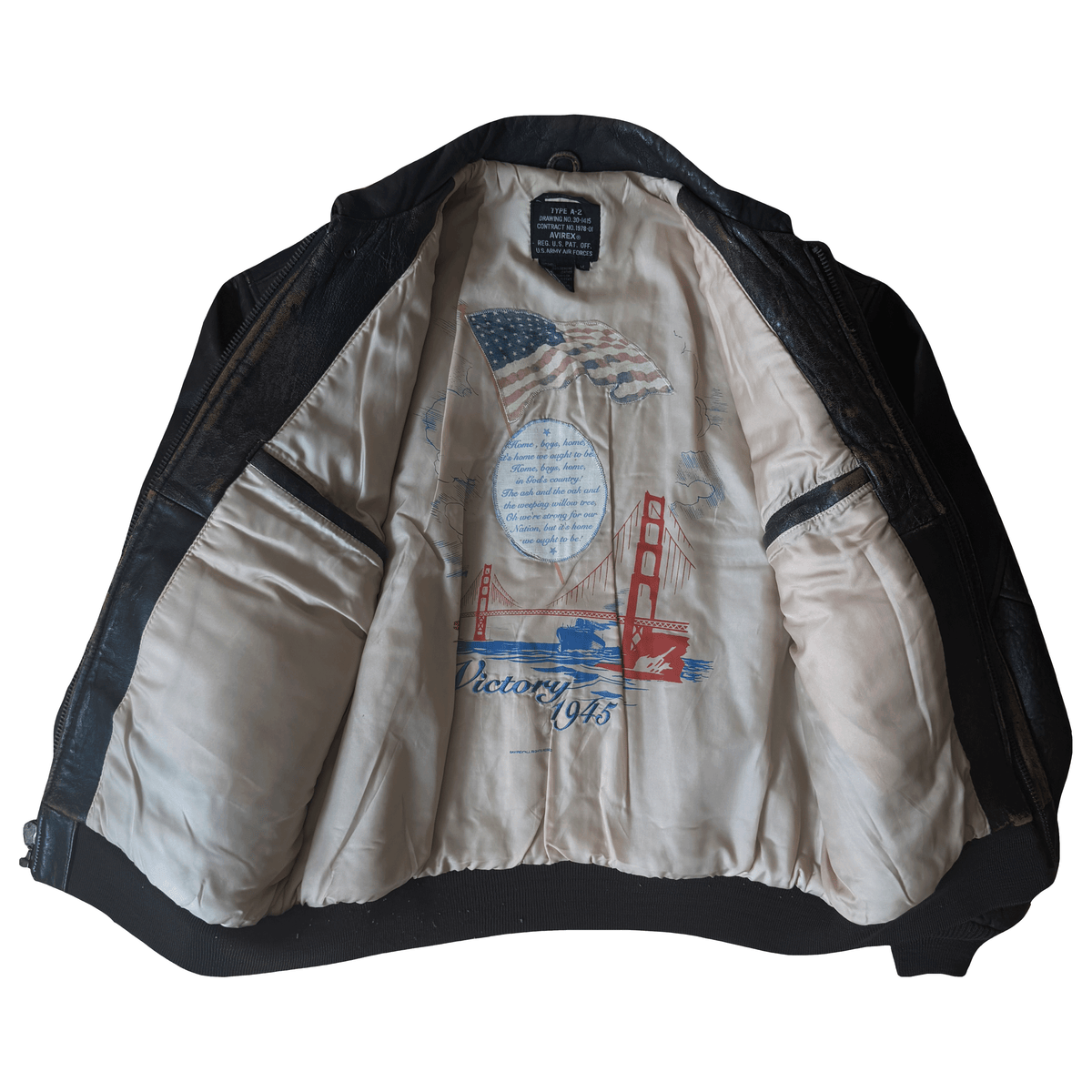 Avirex 'My Aim Is True' 1989 A2 Leather Flight Jacket - M / L | M / L, Red