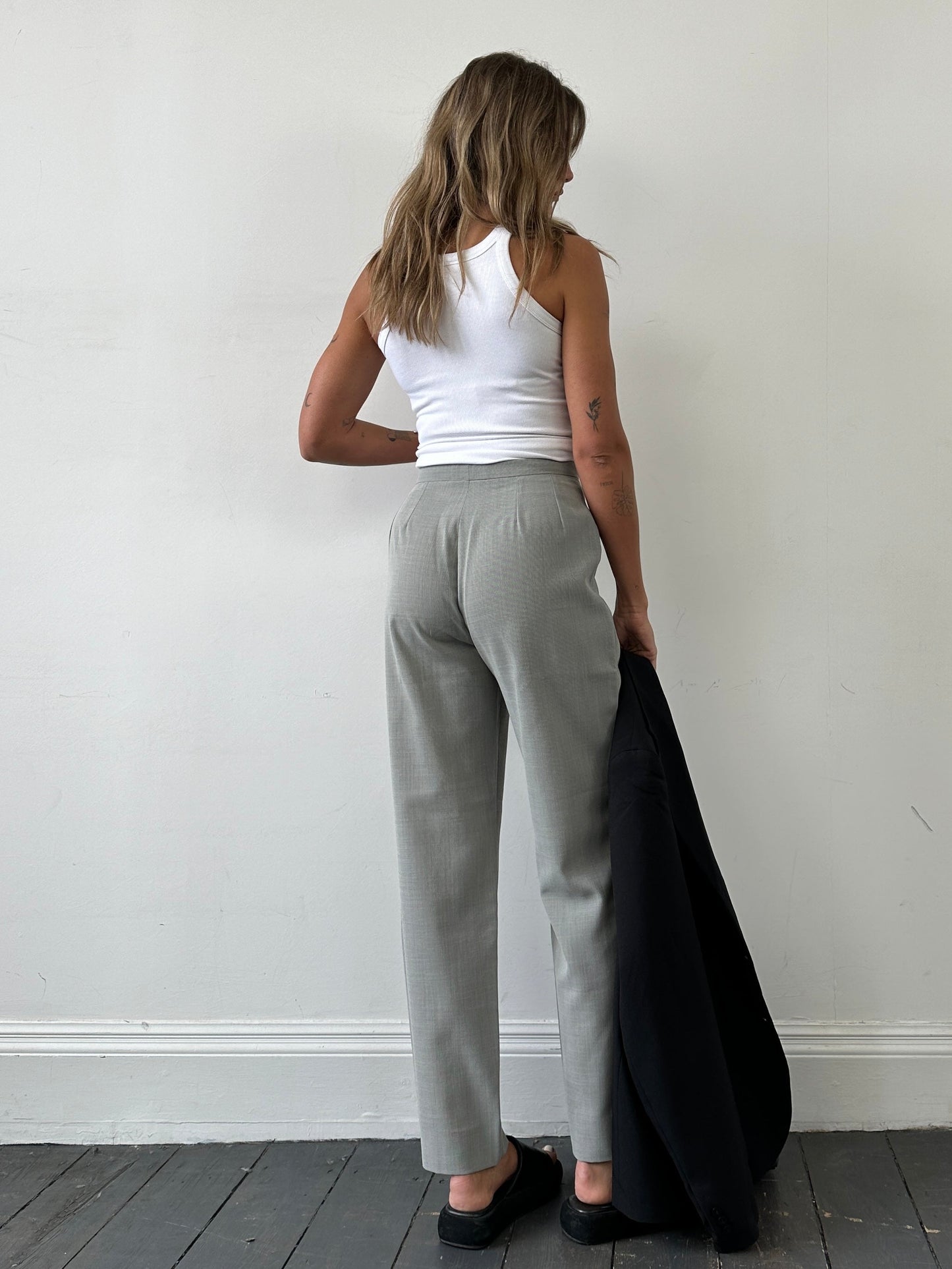 Marella Wool Blend High Waisted Tapered Leg Trousers - W28