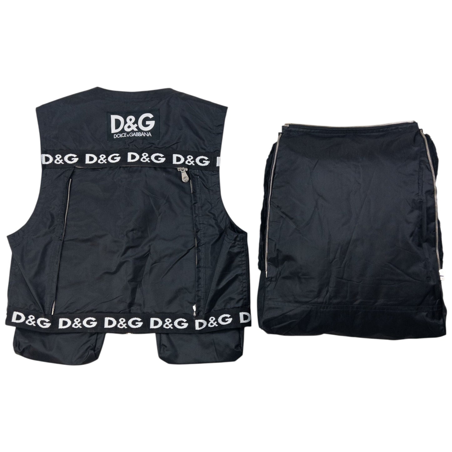 Vintage 90s Dolce & Gabbana Detachable Backpack Gilet Vest Size S | O/S, Black