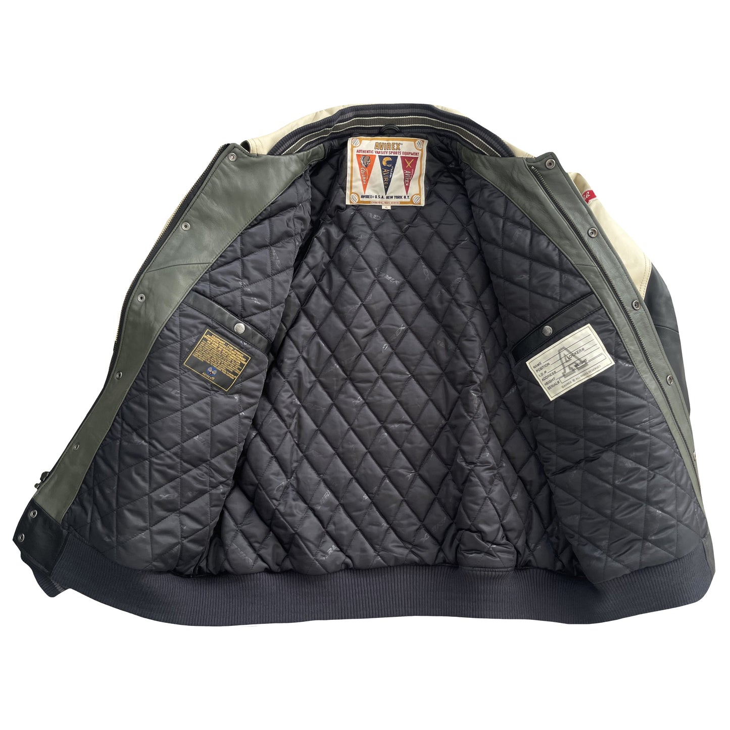 Avirex 'North West Wild Bears' Leather Varsity Jacket - XXL